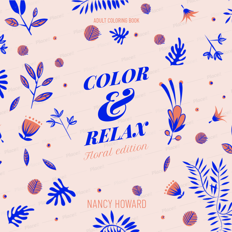 Placeit Adult Coloring Book Cover Maker